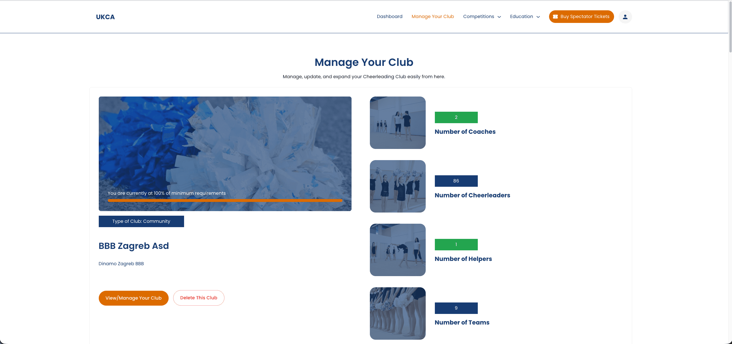 Manage your club